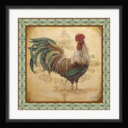 Framed Cockadoodledoo - Green Border Print