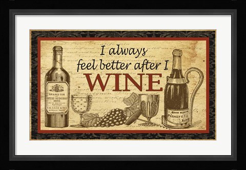 Framed Better After Wine Print