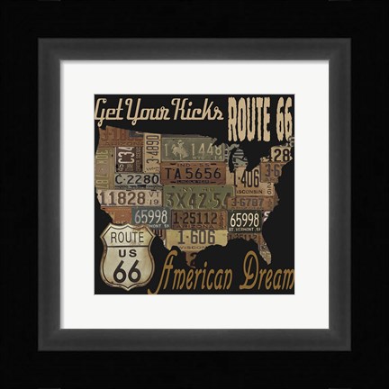 Framed Route 66 - American Dream Kicks Print