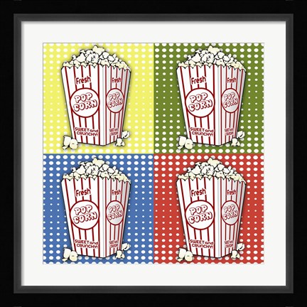 Framed Popcorn Pop Art I Print