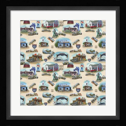 Framed Route 66 Landmarks I Print