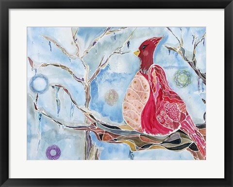 Framed Winter Bird Print