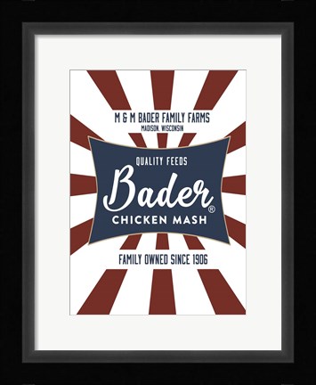 Framed Chicken Mash Feed Sack Two Print