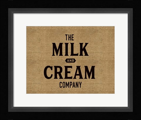 Framed Milk Cream Company Burlap Print