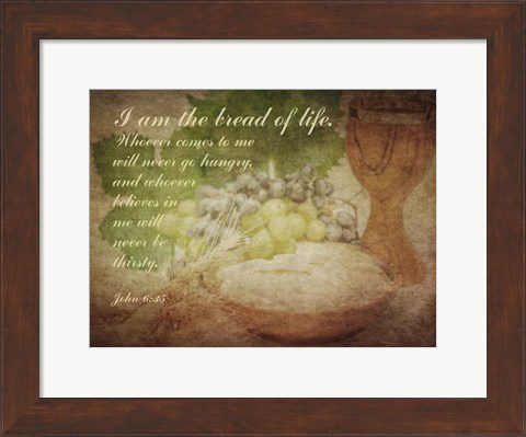 Framed John 6:35 I am the Bread of Life (Grapes) Print