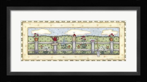 Framed Fenceline Flowers Print