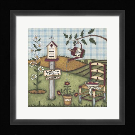 Framed Ladybug Cottage Print