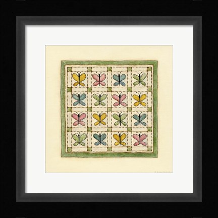 Framed Butterfly Patchwork Print