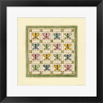 Framed Butterfly Patchwork Print