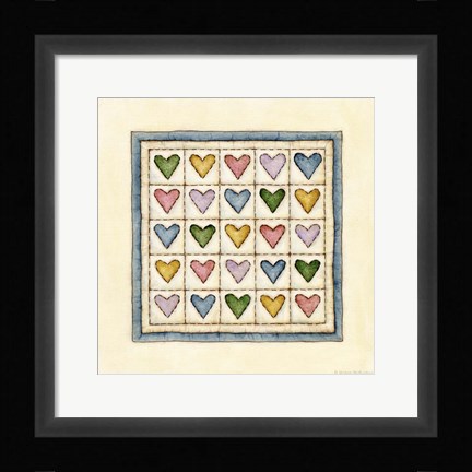 Framed Hearts Patchwork Print