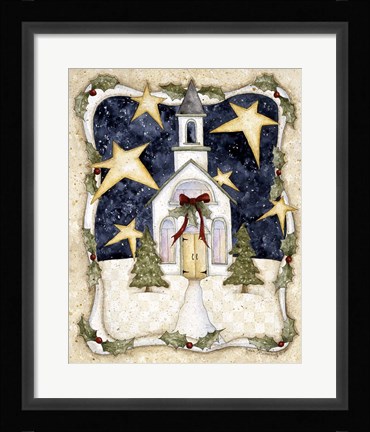 Framed Christmas Church Print
