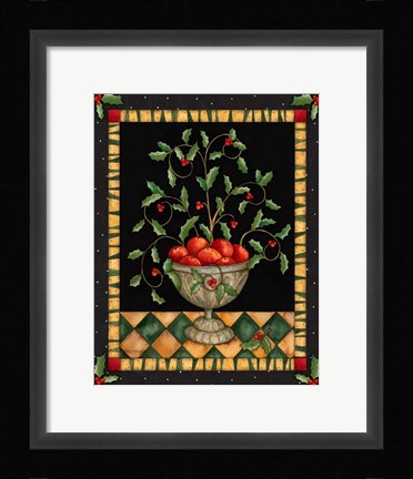 Framed Apples In Dish Print