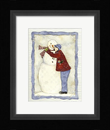 Framed Frosty Winter Hug Print