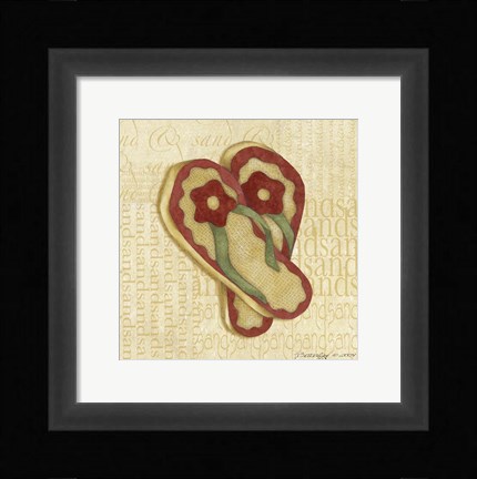 Framed Red Flowering Sandals Print