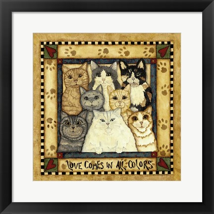Framed Love Comes In All Colors Print