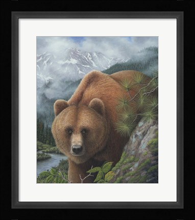 Framed Stalking His Prey Print