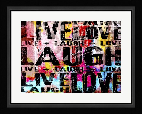 Framed Live Love Laugh Landscape Print