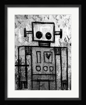 Framed Boy Robot Print