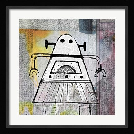 Framed Girly Robot Print