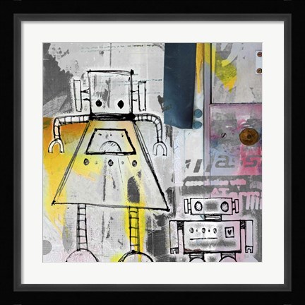 Framed Mum And Son Robots Print