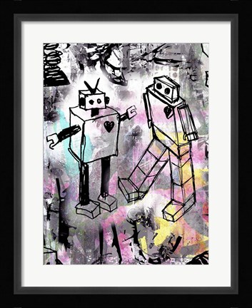 Framed Robot Love Color Print