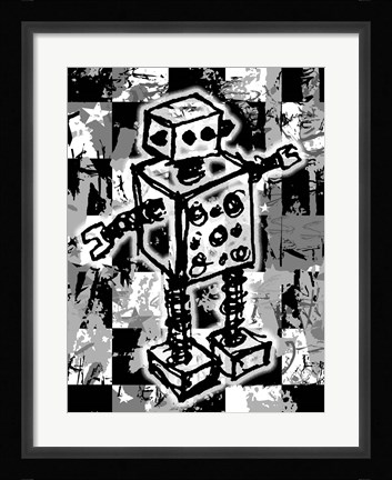 Framed Sketched Robot Print