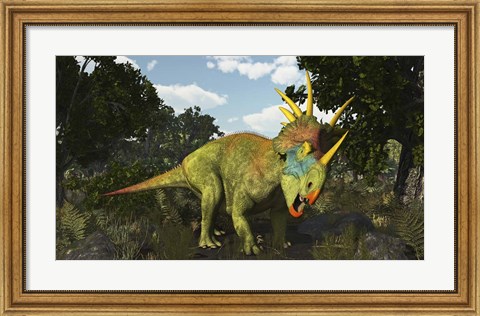 Framed Styracosaurus, A Horned Dinosaur Of The Late Cretaceous Print