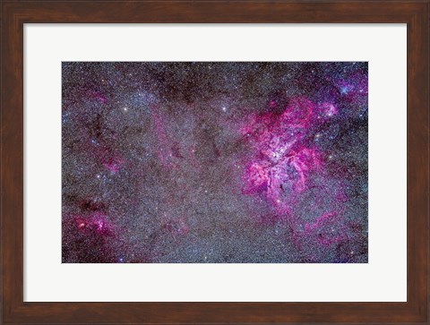 Framed Carina Nebula and Surrounding Clusters Print