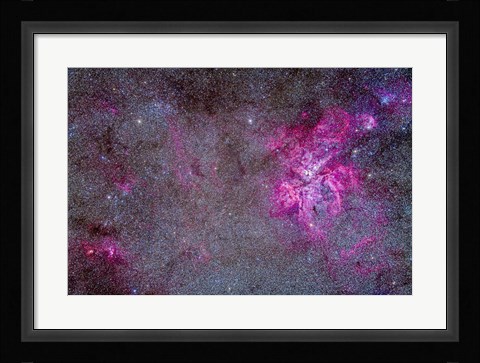Framed Carina Nebula and Surrounding Clusters Print
