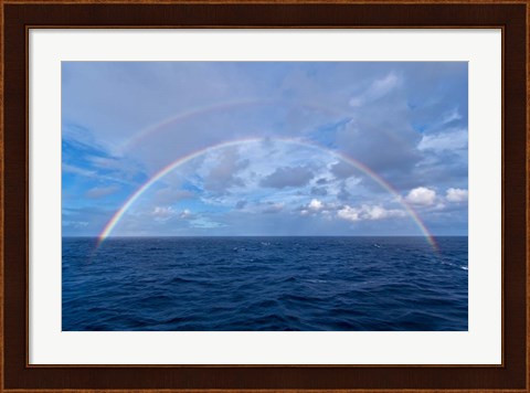 Framed Double rainbow over the Atlantic Ocean Print