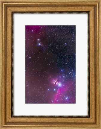 Framed Messier 78 &amp; Horsehead Nebula in Orion Print