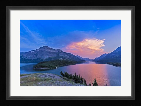 Framed Sunset at Waterton Lakes National Park, Alberta, Canada Print