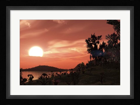 Framed View from the surface of Earth-like exoplanet Gliese 581c Print