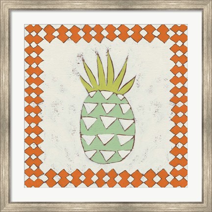 Framed Pineapple Vacation I Print