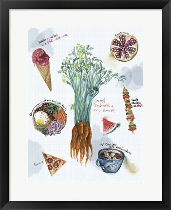 Framed Food Sketches I Print