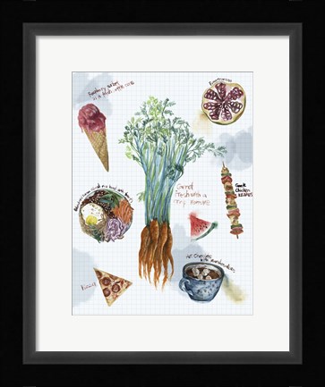 Framed Food Sketches I Print