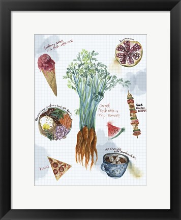 Framed Food Sketches I Print
