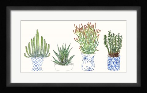 Framed Four Succulents I Print