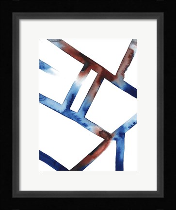 Framed Blue &amp; Red Chutes I Print