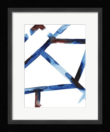 Framed Blue &amp; Red Chutes II Print