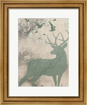 Framed Deer Solace I Print