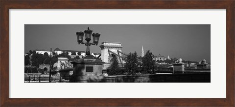 Framed Chain Bridge over Danube River, Budapest, Hungary Print