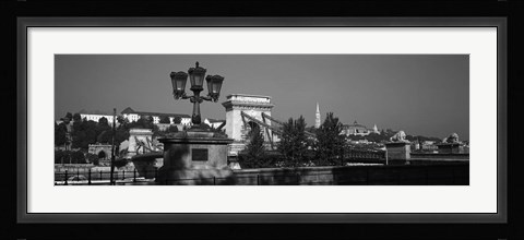 Framed Chain Bridge over Danube River, Budapest, Hungary Print