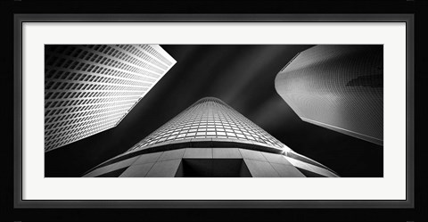 Framed Low angle view of skyscrapers, City Of Los Angeles, California Print