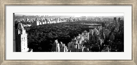 Framed High angle view of buildings in a city, Central Park, Manhattan, NY Print