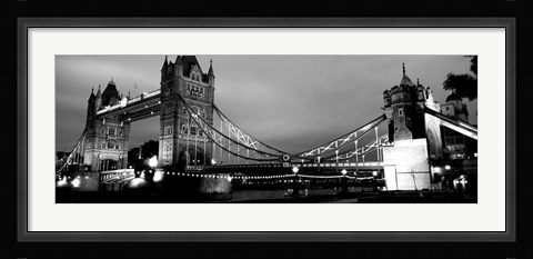 Framed Tower Bridge, London, United Kingdom (black &amp; white) Print