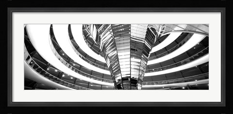 Framed Interiors of a government building, The Reichstag, Berlin, Germany BW Print