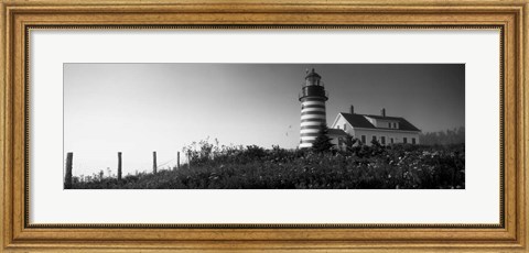 Framed West Quoddy Head lighthouse, Lubec, Maine Print