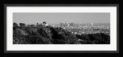 Framed Griffith Park Observatory, Los Angeles, California BW Print