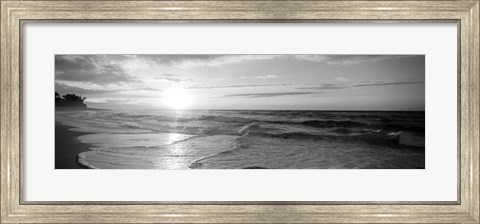 Framed Sunset over the sea Print